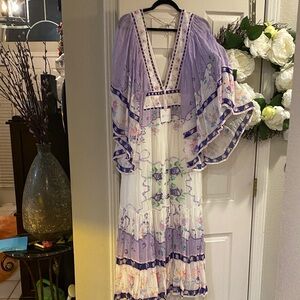 Fillyboo Lavender Floral Maxi Dress with Purple Accents